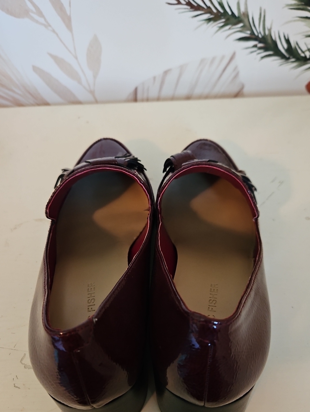 Marc Fisher Patent Tassel Heeled Loafers, aroon Oxblood, 8 - Picture 9 of 10